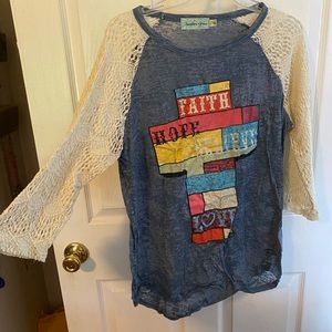 3/4 sleeve cross top